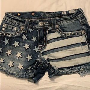 Miss me American flag denim shorts